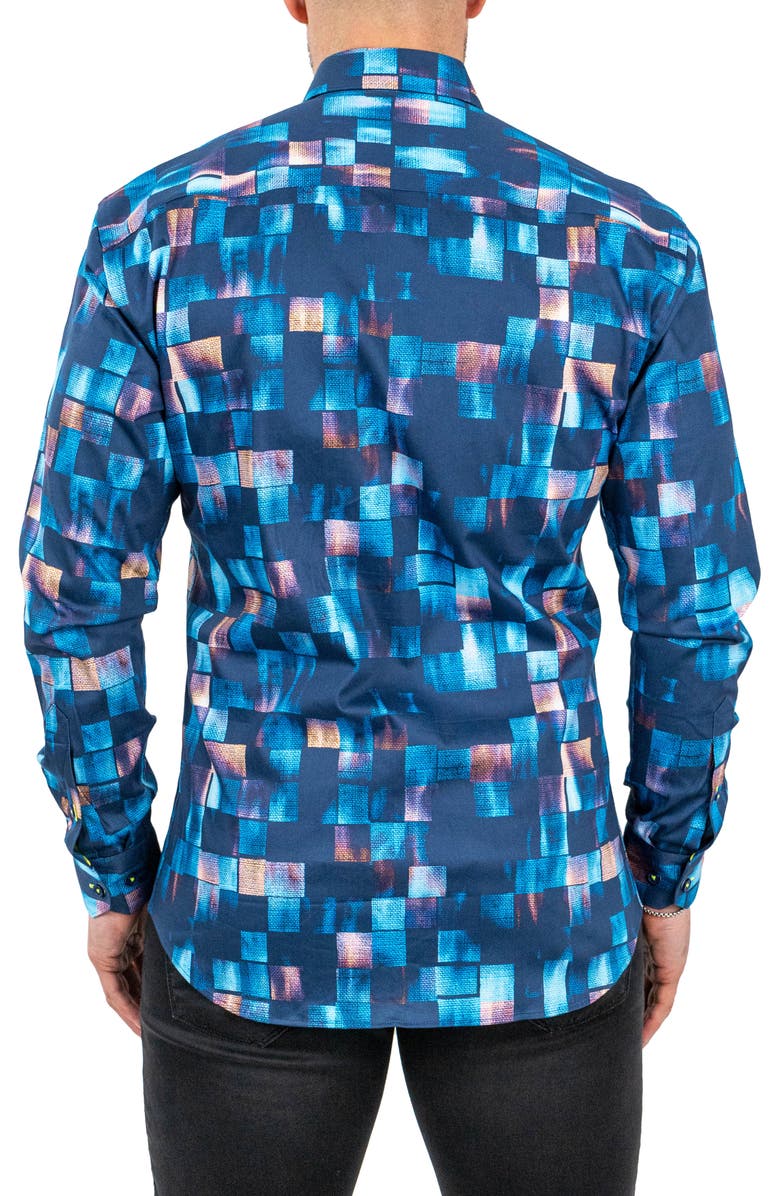 Maceoo Fibonacci Sensored Contemporary Fit Button-Up Shirt, Alternate, color, Blue