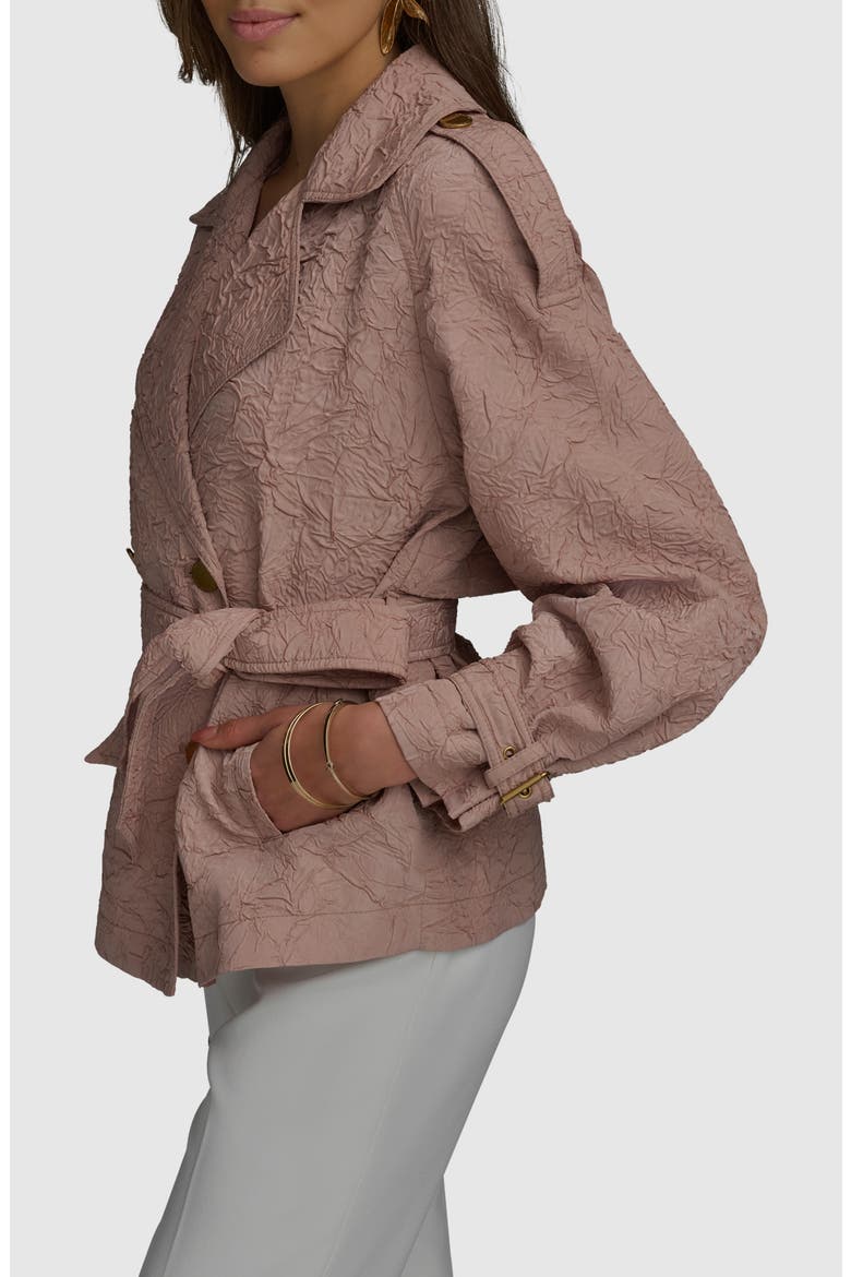 Textured Double Breasted Trench Jacket, Alternate, color, APRICOT HAZE