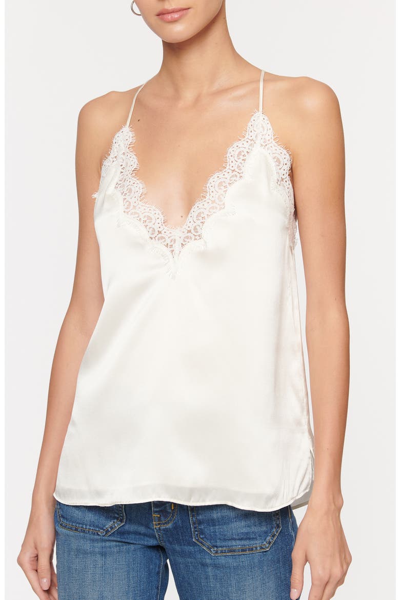 Everly Silk Camisole, Main, color, WHITE