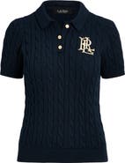 Lauren Ralph Lauren Cable Knit Cotton Polo Sweater