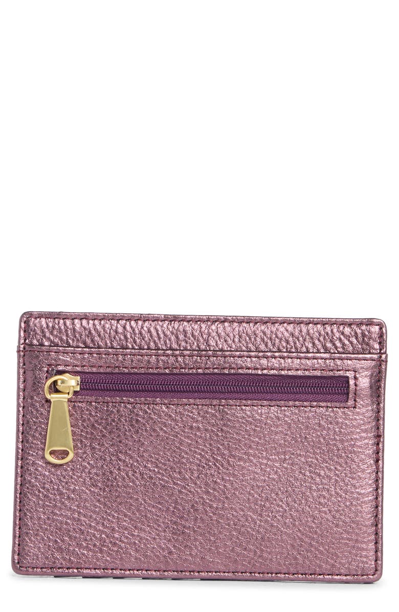 HOBO Euro Slide Leather Credit Card Case, Main, color, Frosted Plum