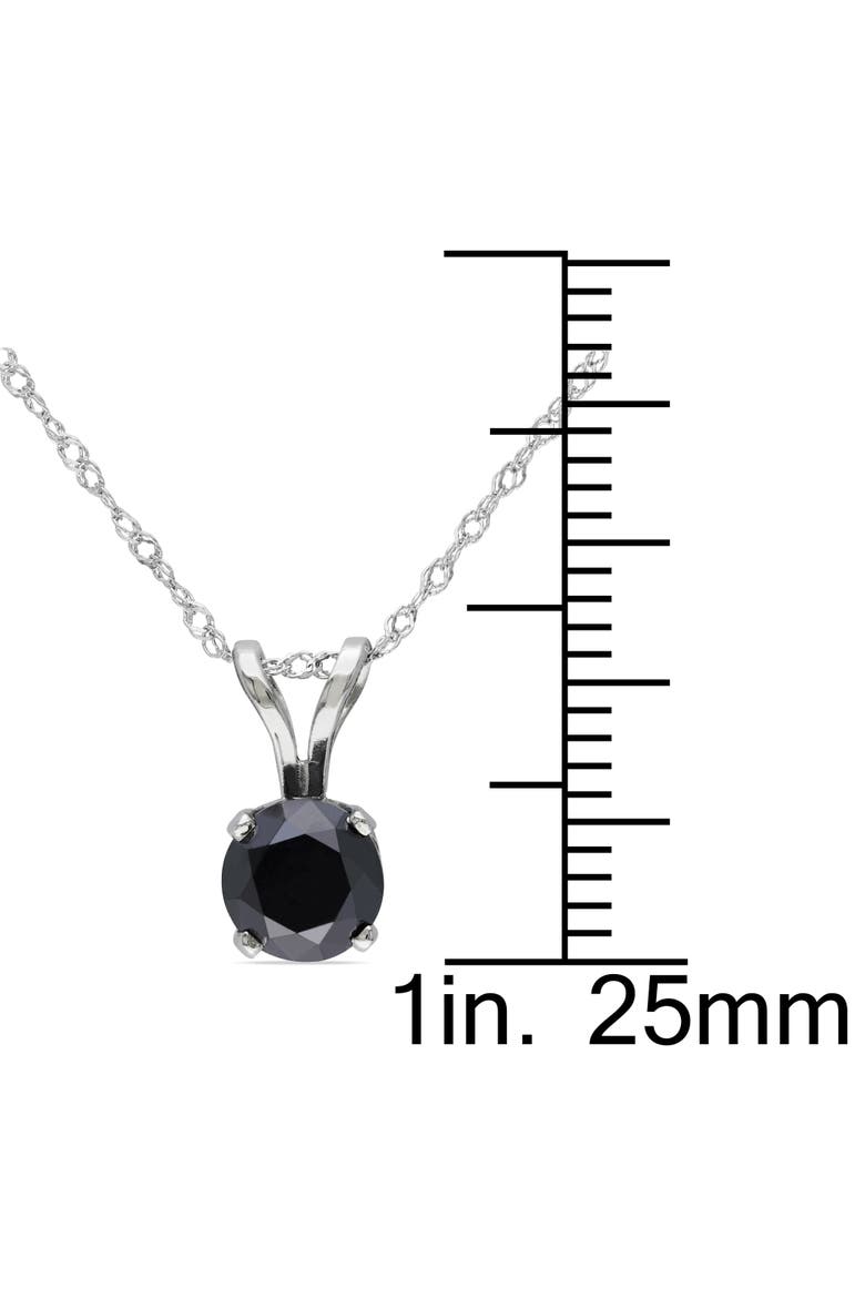 1 CTW Black Diamond Solitaire Necklace 14k, Alternate, color, Diamond