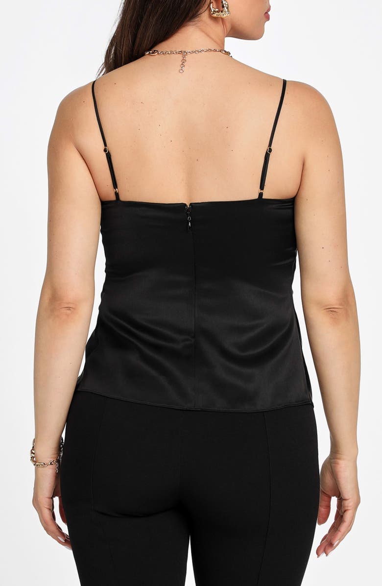Marciano Aretha Drape Satin Camisole, Alternate, color, Jet Black