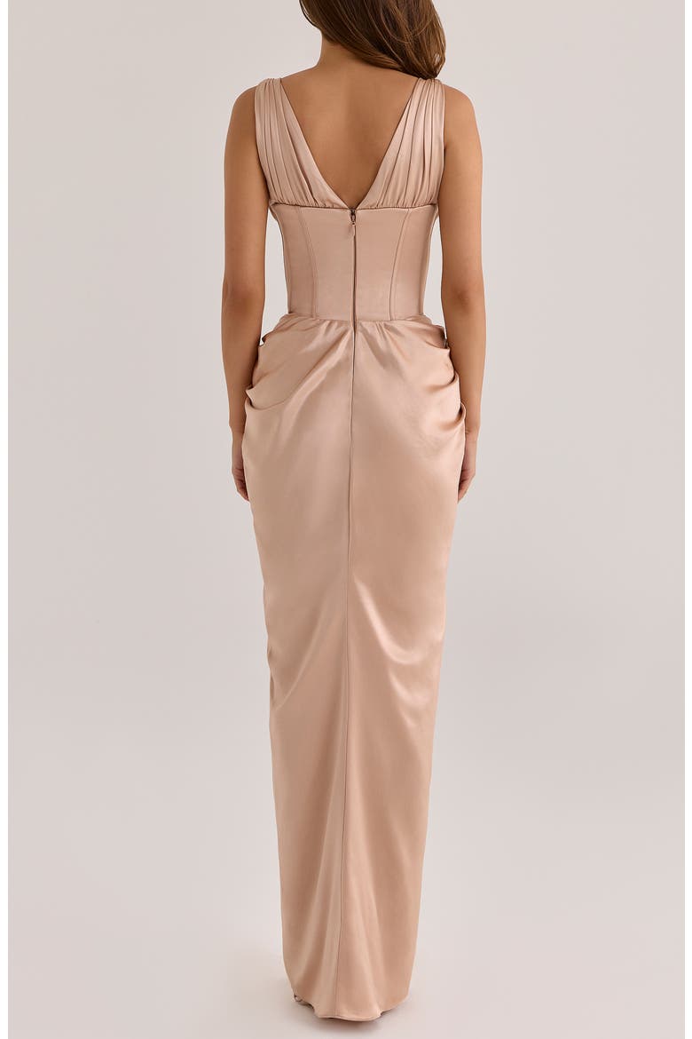 Angeline Satin Corset Gown, Alternate, color, CHAMPAGNE