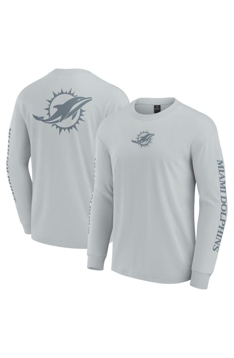 FANATICS Unisex Fanatics  Gray Miami Dolphins Elements Strive Long Sleeve T-Shirt, Alternate, color, Gray