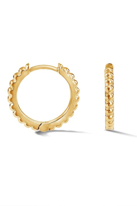 Medium Dotty Huggie Hoops