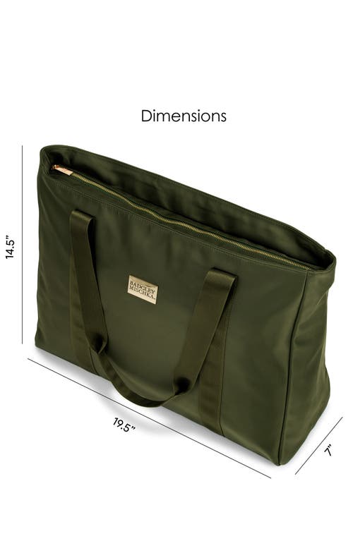Badgley Mischka Uncomplicated Nylon Weekender Travel Tote Bag In Green