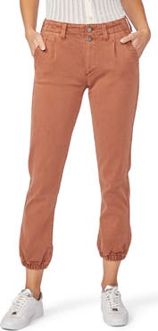 PAIGE Pleated Mayslie Double Button Skinny Jeans