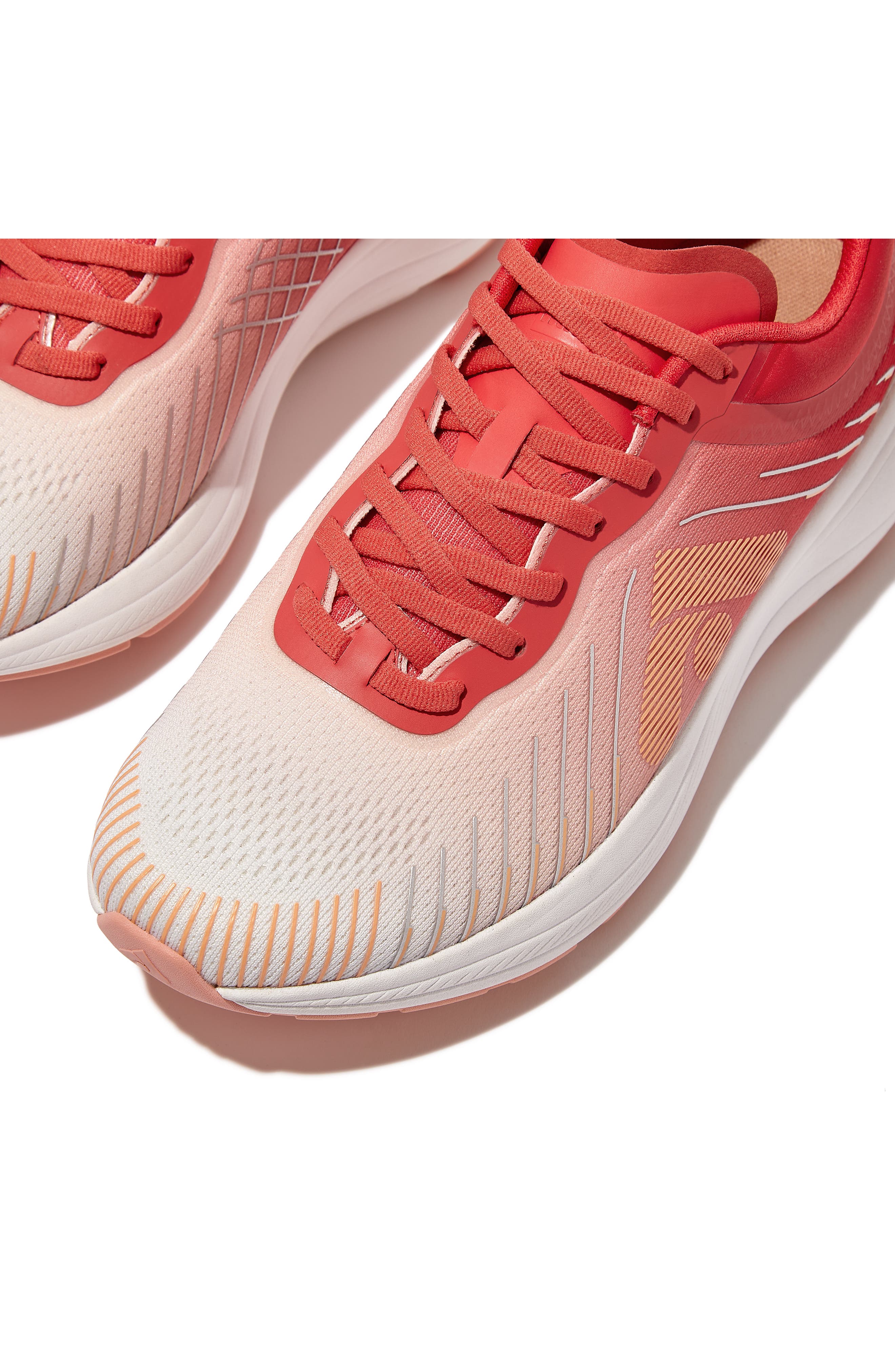 Ombré Knit Runner, Alternate, color, RED CORAL URBAN WHITE BLUSHY