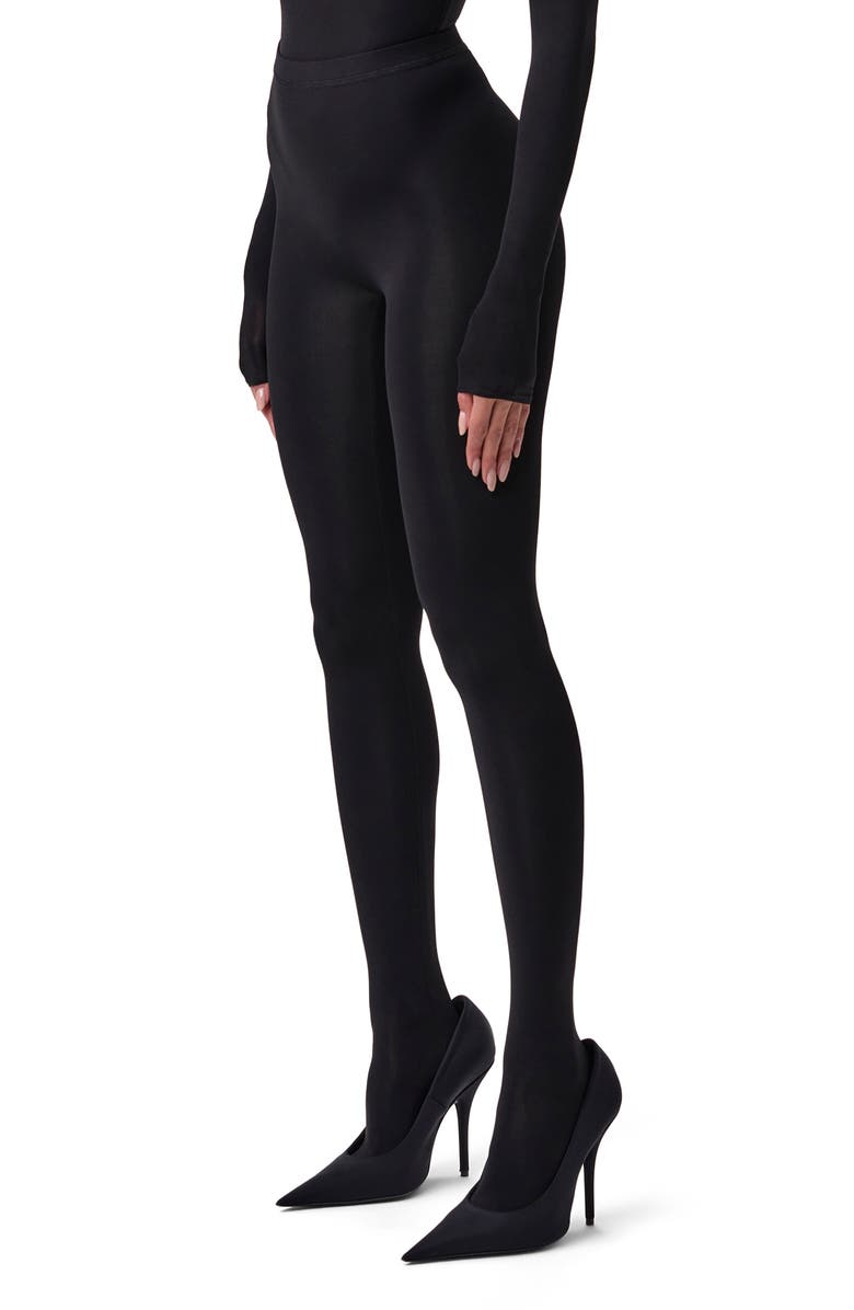 Naked Wardrobe Closed Toe Leggings, Alternate, color, Black