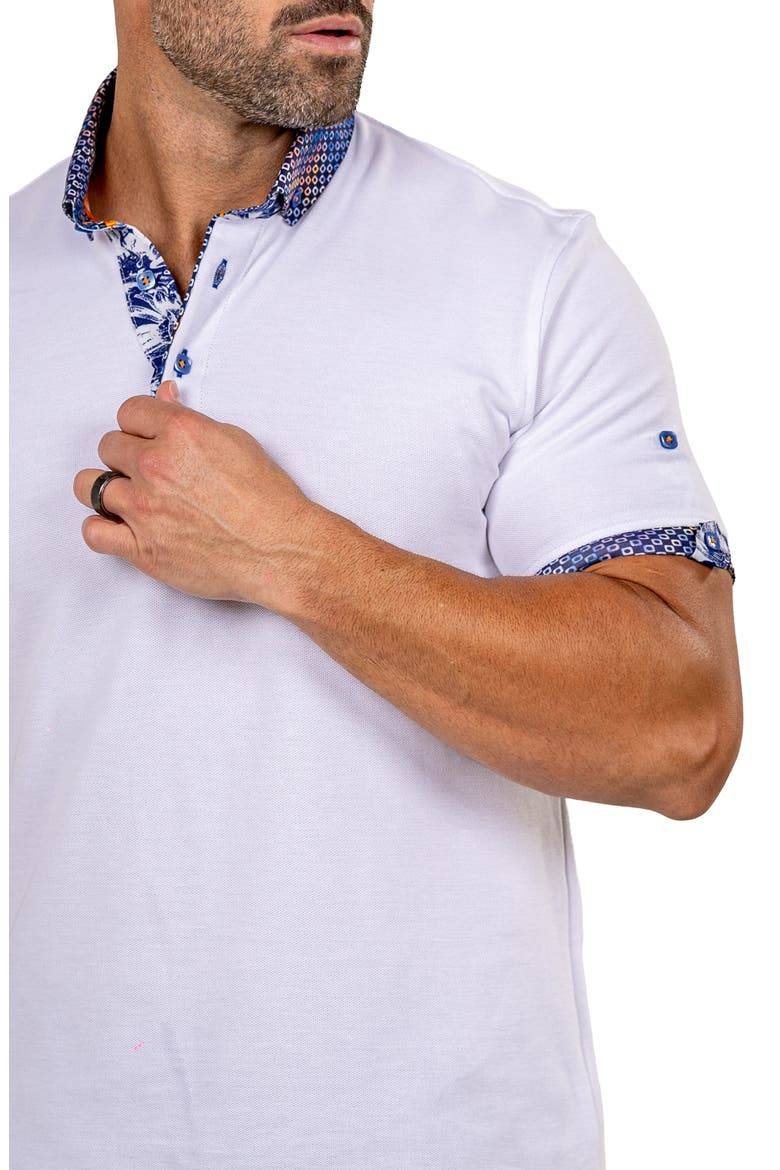 Newton Marthyr0024 White Button-Down Piqué Polo, Alternate, color, WHITE