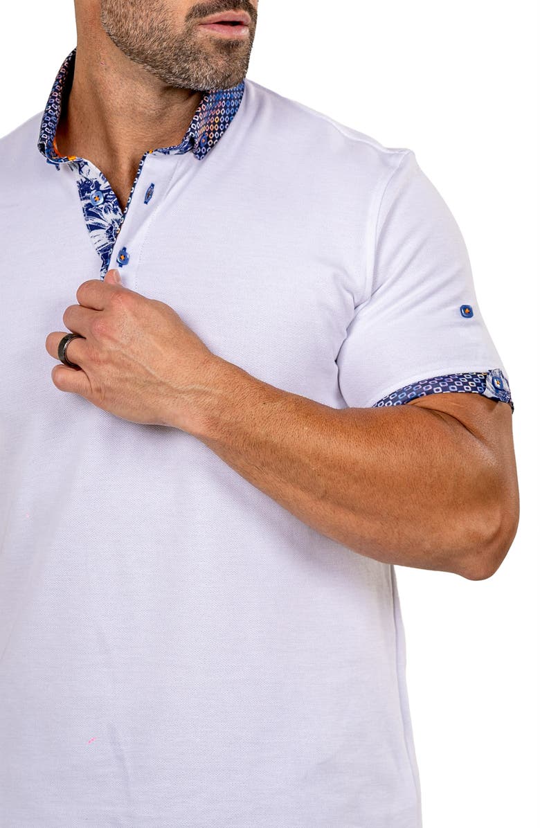 Maceoo Newton Marthyr0024 White Button-Down Piqué Polo, Alternate, color, 