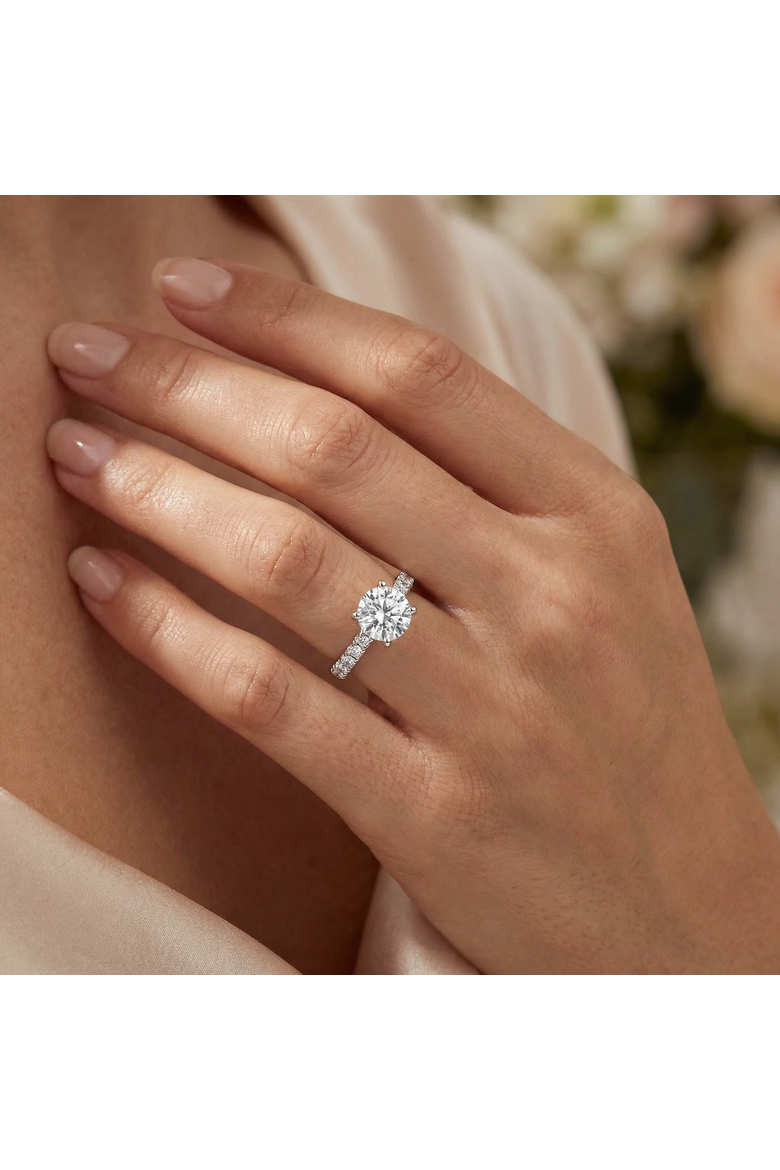 1 3/4Ct Diamond (1 1/2ct center) Engagement Ring 14k Gold Lab Grown, Alternate, color, 14k White Gold