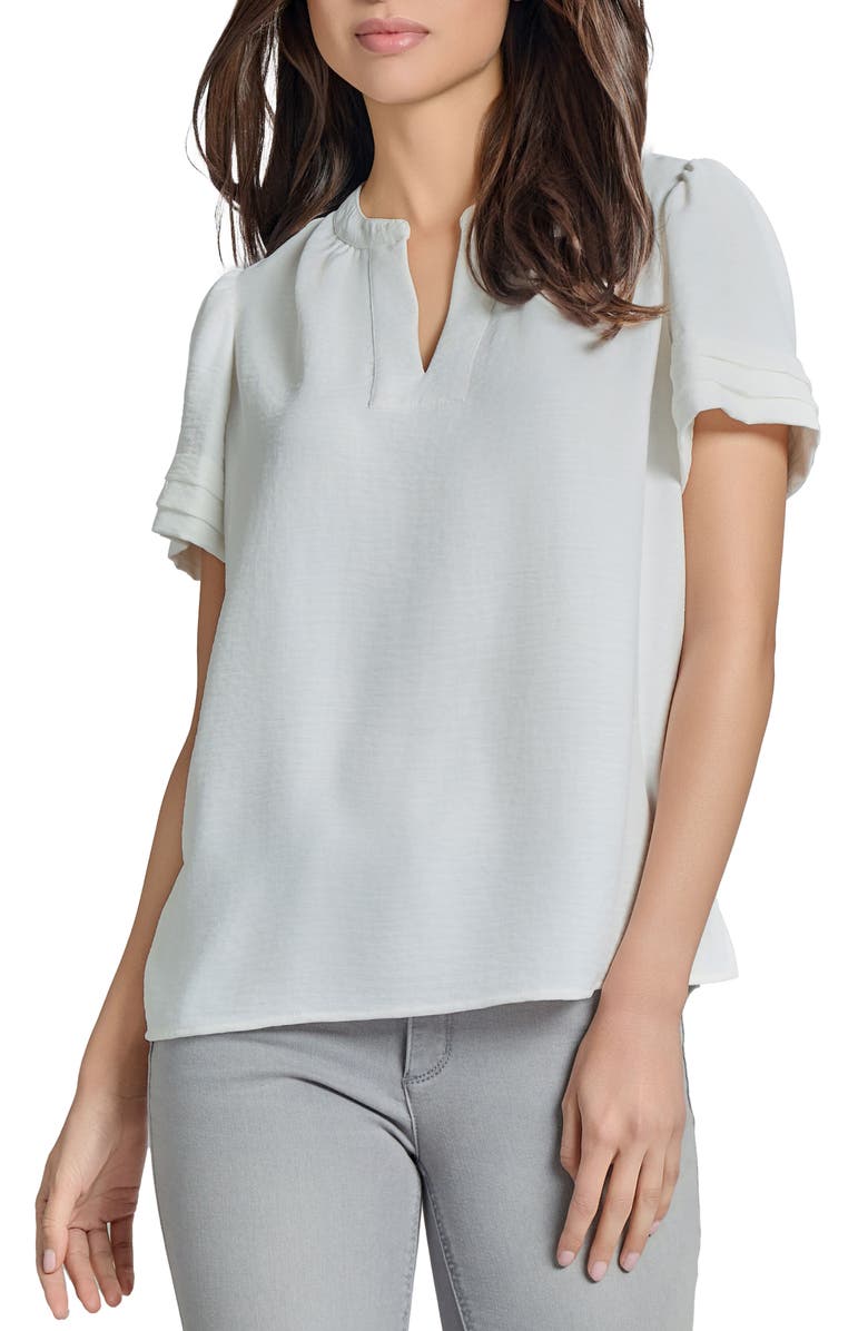 Jones New York Mandarin Collar Top, Main, color, 