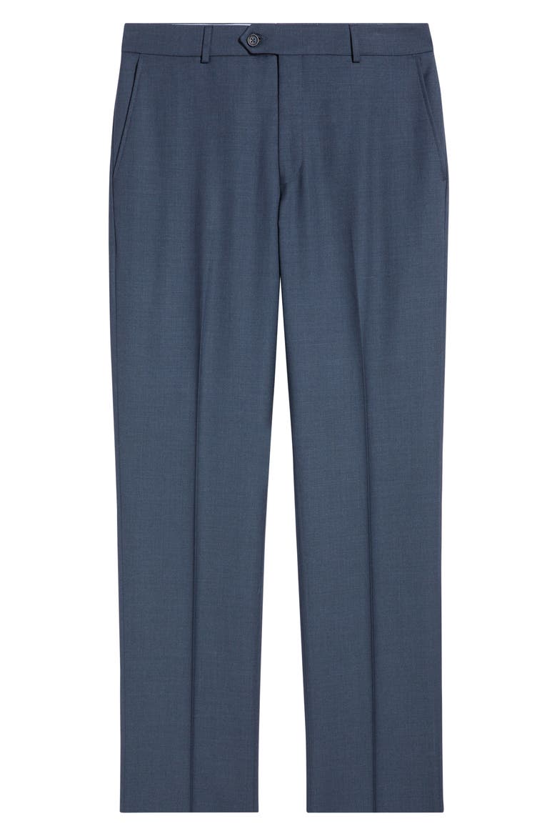 Modern Fit Flat Front Navy Super 120s Wool Dress Pants, Alternate, color, NAVY