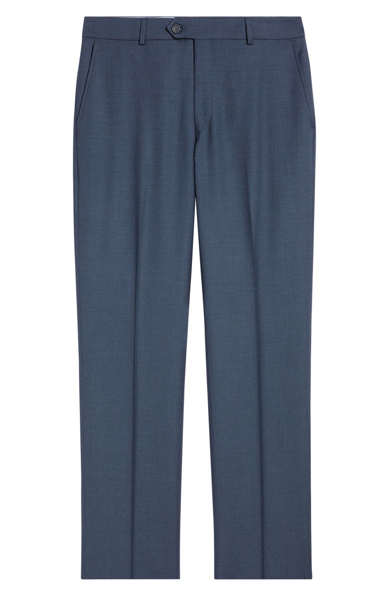 Berle Flat Front Navy Super 120s Wool Dress Pants, Alternate, color, Navy