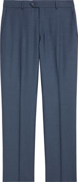 Berle Flat Front Navy Super 120s Wool Dress Pants