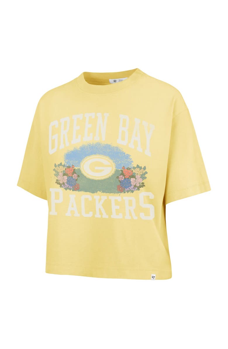 '47 Women's '47  Yellow Green Bay Packers Florentina Montauk Cropped T-Shirt, Alternate, color, 