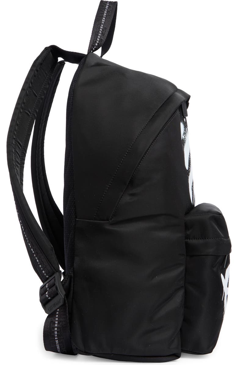 Off-White Diagonal Spray Backpack, Alternate, color, Black/White
