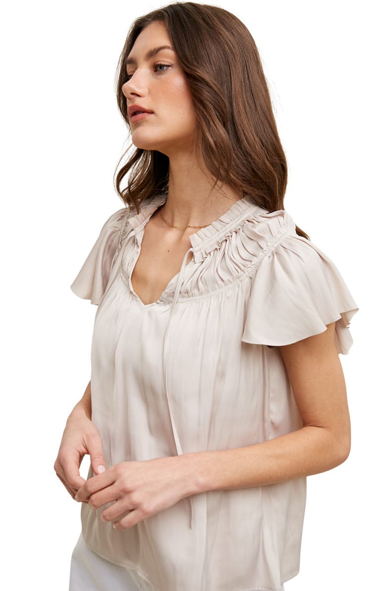 WISHLIST Ruched Satin Top, Alternate, color, Champagne