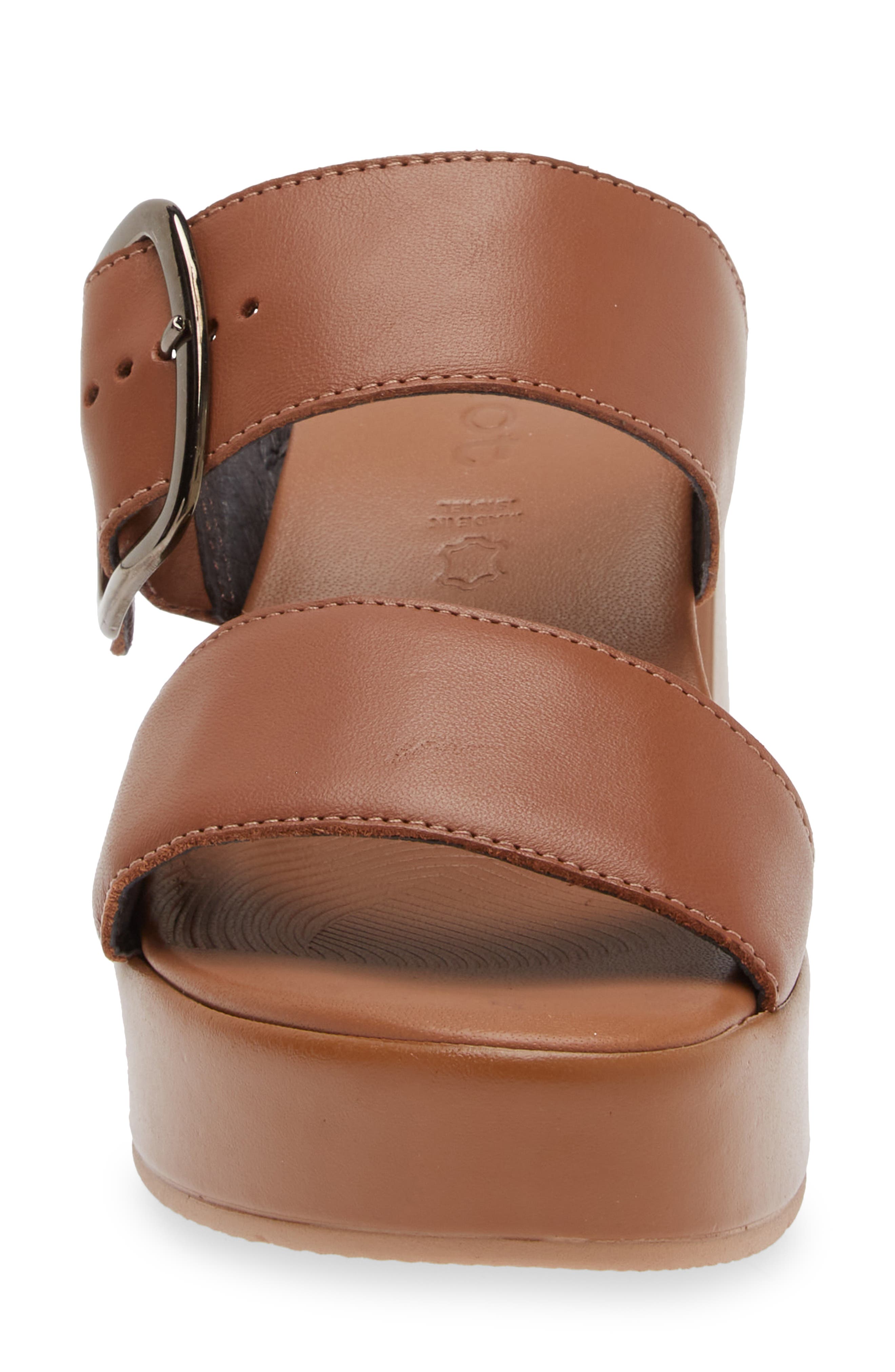 Naot Celeb Platform Slide Sandal, Alternate, color, Caramel Leather