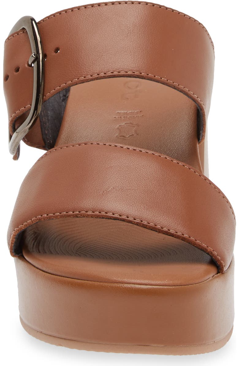 Naot Celeb Platform Slide Sandal, Alternate, color, Caramel Leather