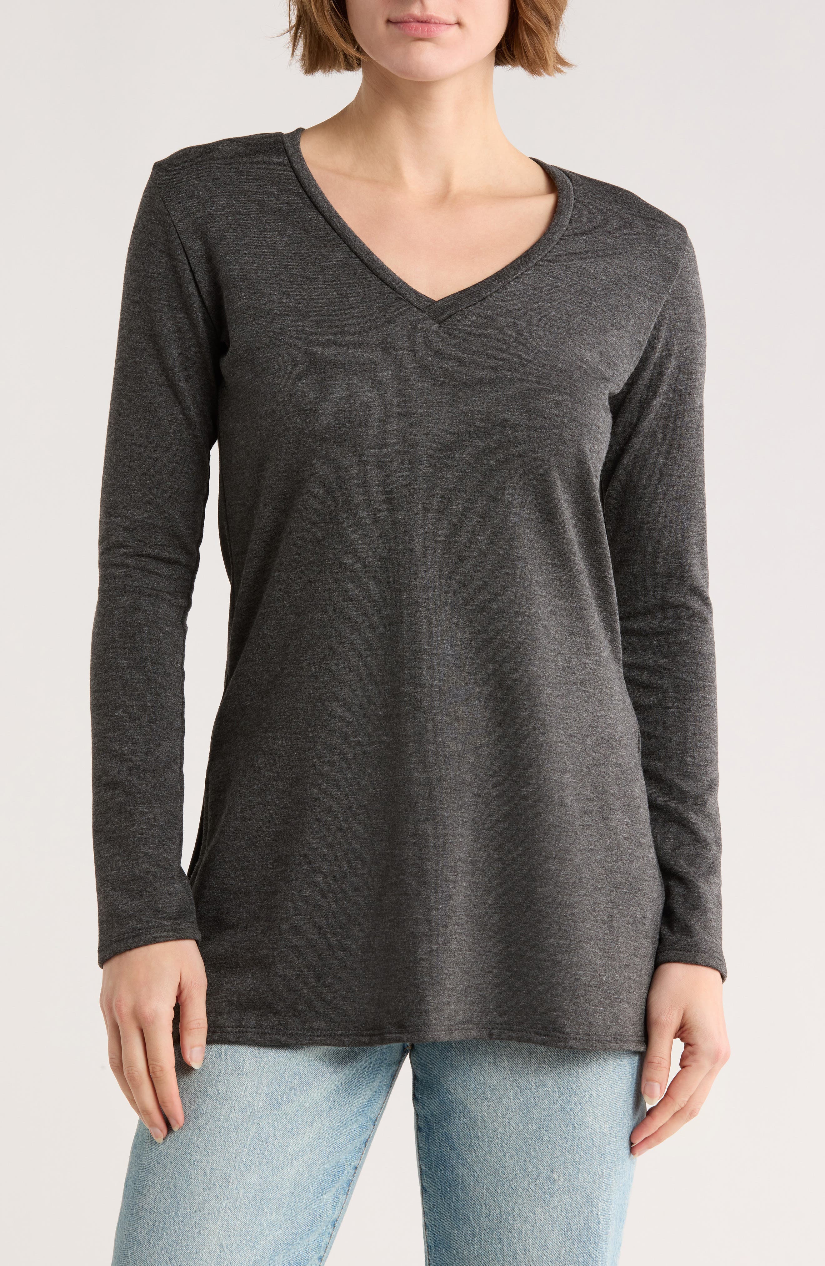 GO COUTURE V-Neck Tunic Sweater