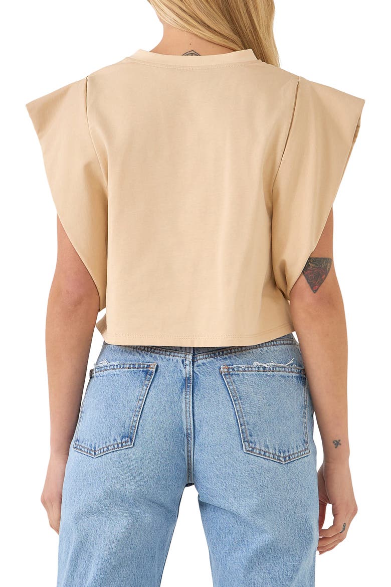 Drop Shoulder Crop Top, Alternate, color, BEIGE