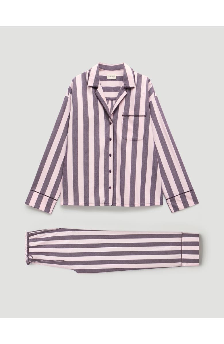 Hush Cotton Stripe Pajamas, Alternate, color, Purple Stripe