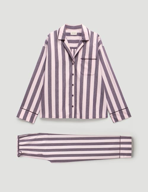 Hush Cotton Stripe Pajamas In Pink