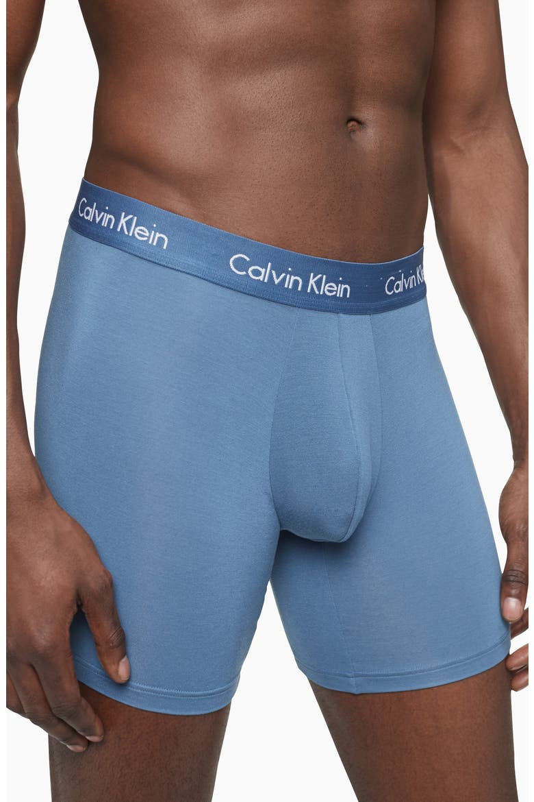 Body 3-Pack Stretch Modal Boxer Briefs, Alternate, color, BLUE/ BLUE/ RED
