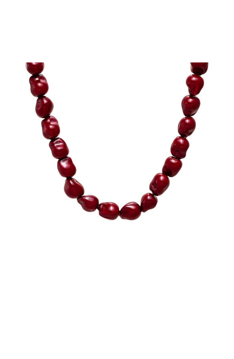 BY ADINA EDEN Chunky Burgundy Beaded Necklace, Main, color, 