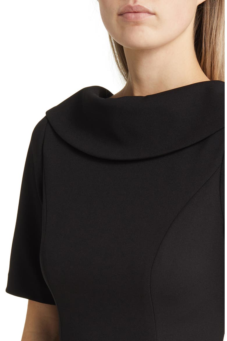 adrianna papell v-back foldover collar short sleeve sheath dress Adrianna Papell Women's Folded-Neck V-Back Sheath Dress