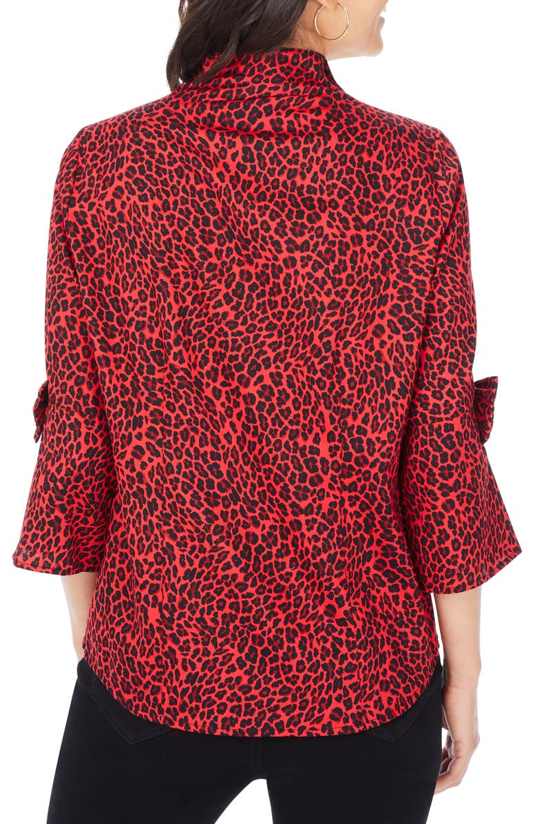 Foxcroft Terra Leopard Print Cotton Shirt, Alternate, color, 
