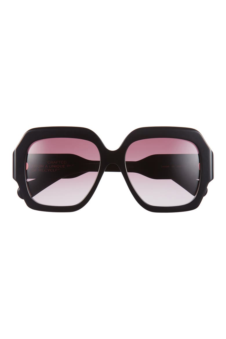 56mm Rectangular Sunglasses, Main, color, BLACK BLACK RED