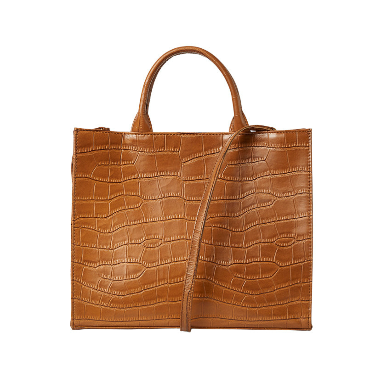 The Adele Croc Handbag, Alternate, color, Saddle Croc