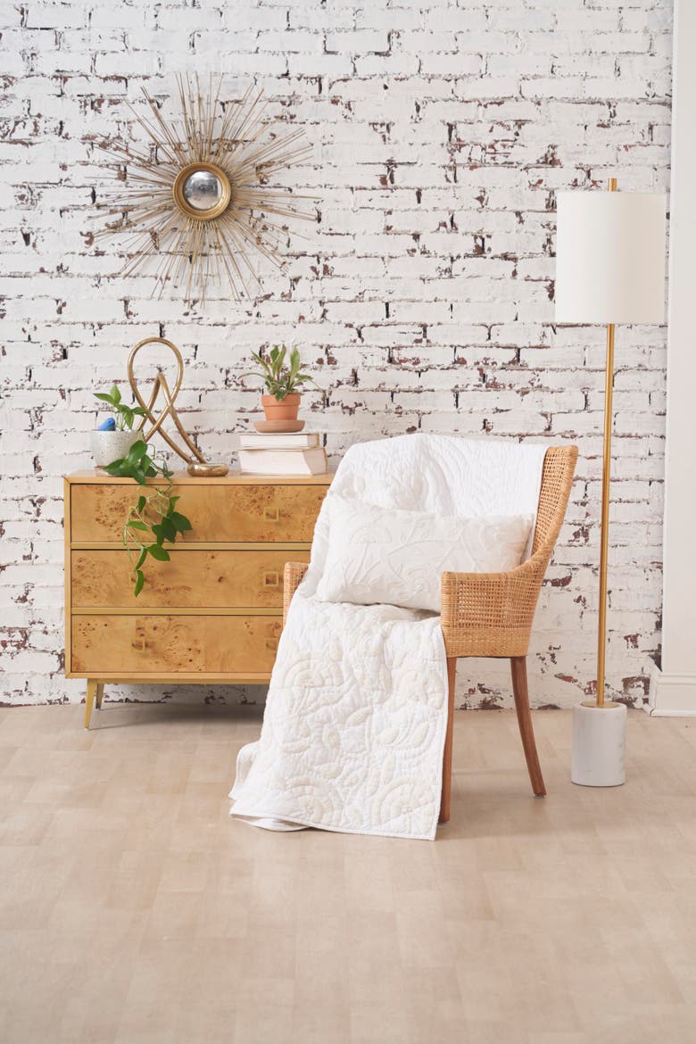 Runa Botanical Flowers Cotton Blend White Mini Spring Accent Pillow 14" x 22", Alternate, color, White