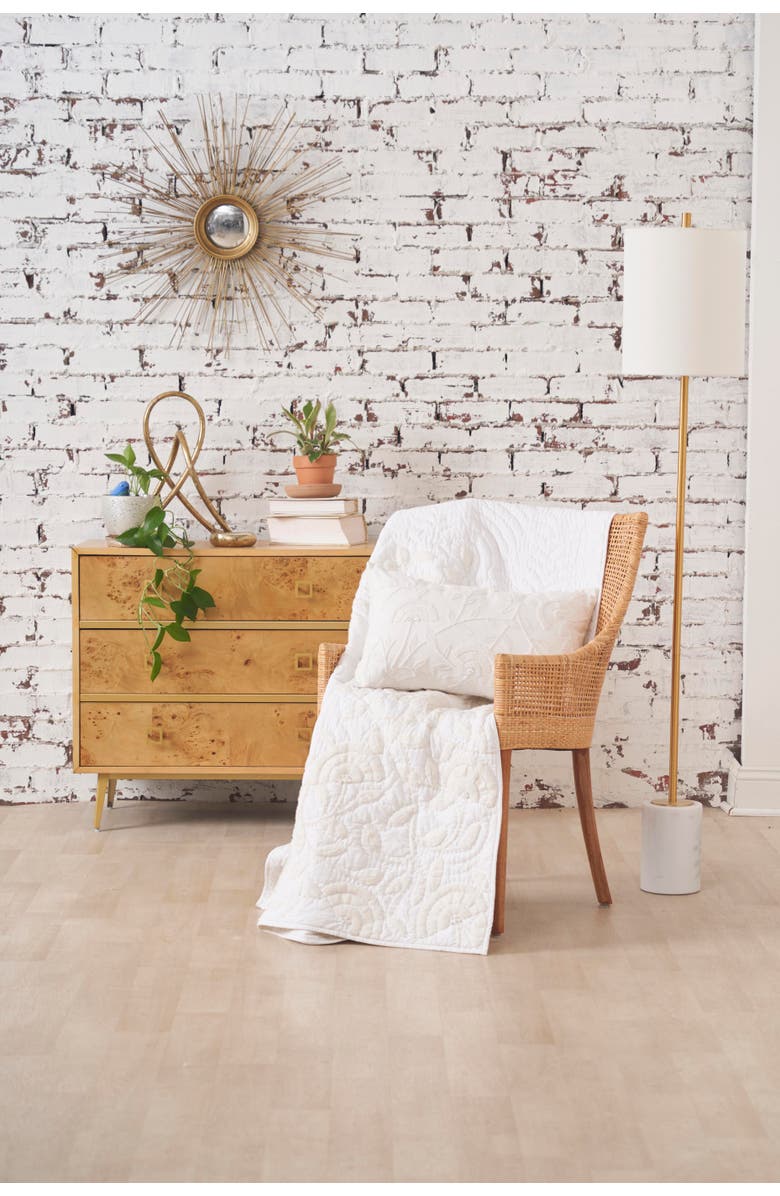 carol & frank Runa Botanical White Throw Pillow for Bed or Sofa Accent Décor, Alternate, color, White