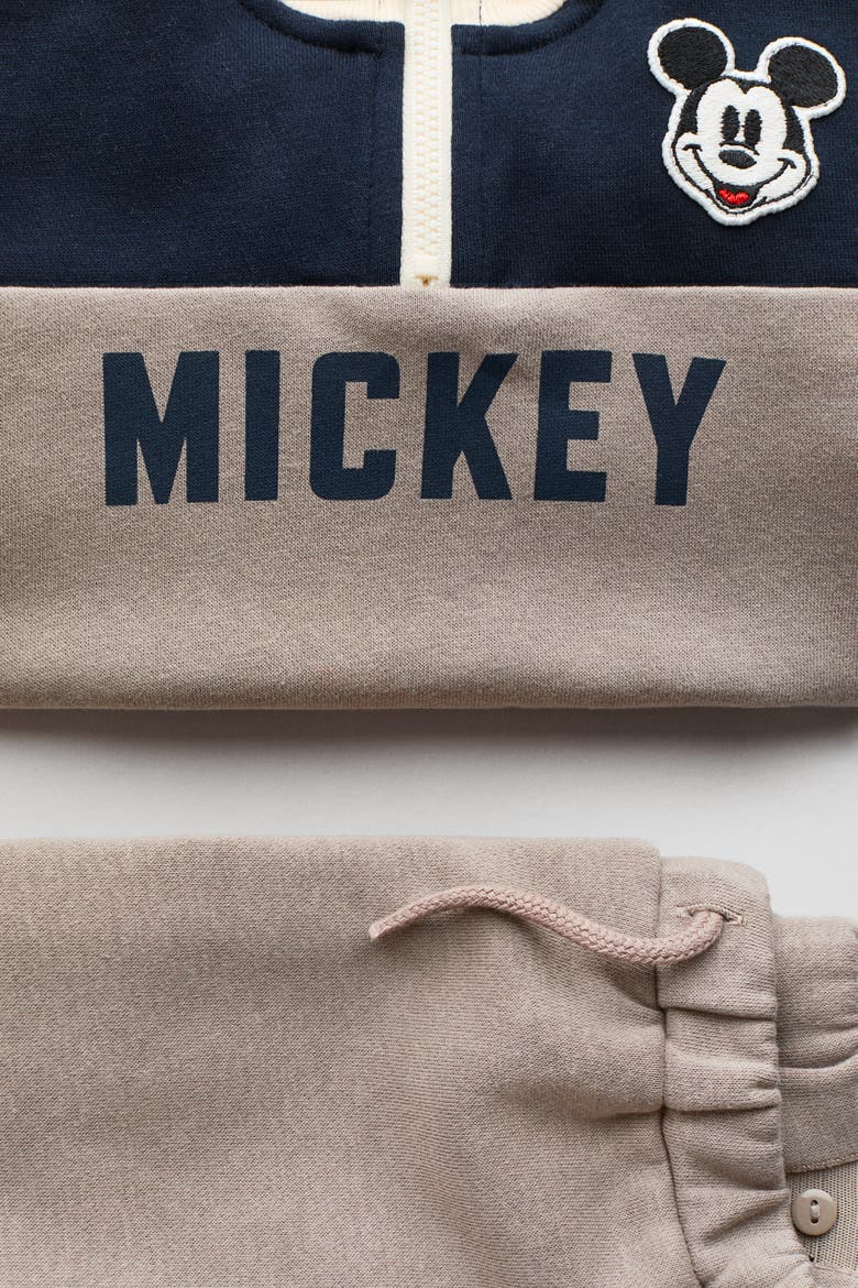 2-piece Motif-detail Fleece Sweatsuit, Alternate, color, Beige/Mickey Mouse