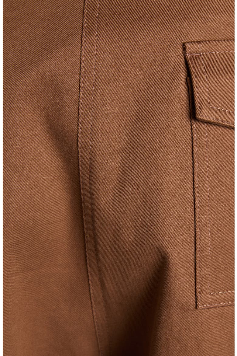Stretch Cotton Twill Barrel Leg Ankle Trousers, Alternate, color, BURNT CARAMEL