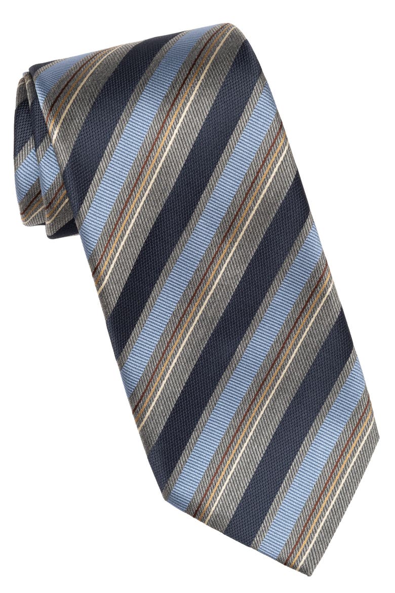 Espada - Silk Jacquard Tie for Men, Main, color, Blue and Grey