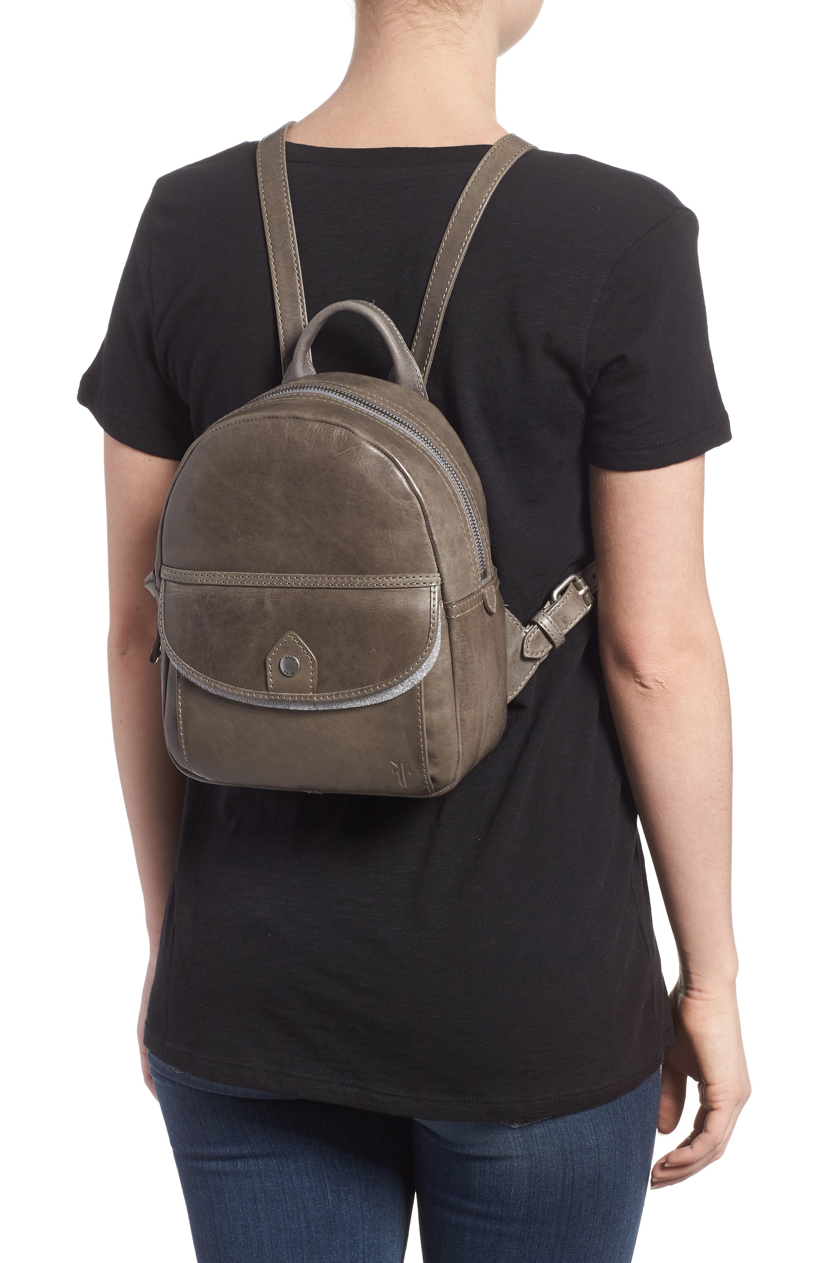 Frye Melissa Mini Leather Backpack, Alternate, color, 