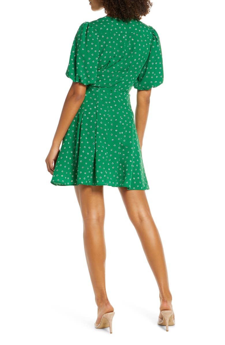 French Connection Adelise Puff Sleeve Fit & Flare Minidress, Alternate, color,