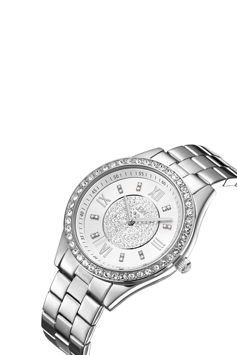 Mondrian Diamond Bracelet Watch & Bangle Set, 37mm, Alternate, color, SILVER