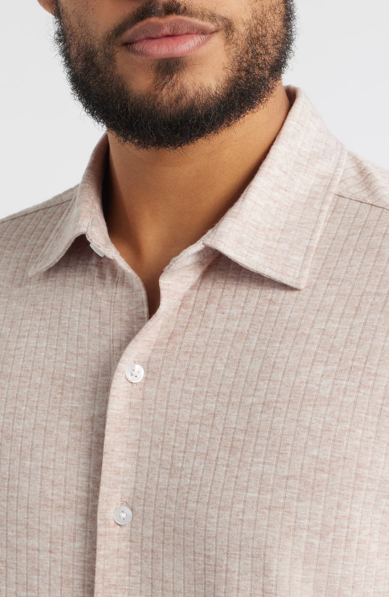 Robert Barakett Anton Knit Button-Up Polo, Alternate, color, Shadow Coral