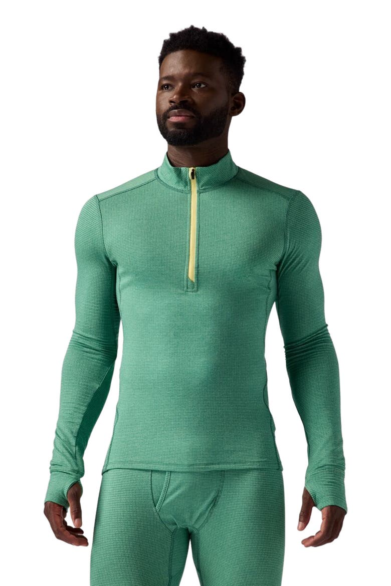 Pines Micrrid Ultra-Lt Baselayer 1/4-Zip Top - Men's, Main, color, Gearhead Green