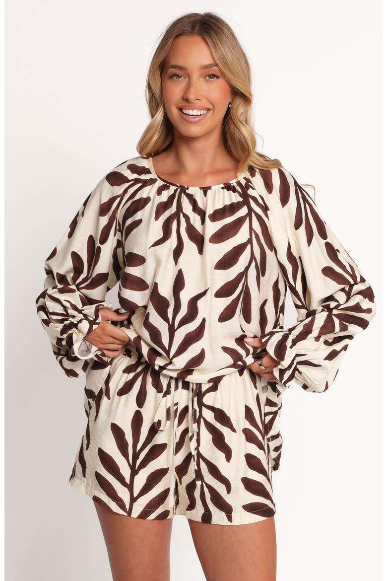 July Long Sleeve Top, Alternate, color, BROWN PALM