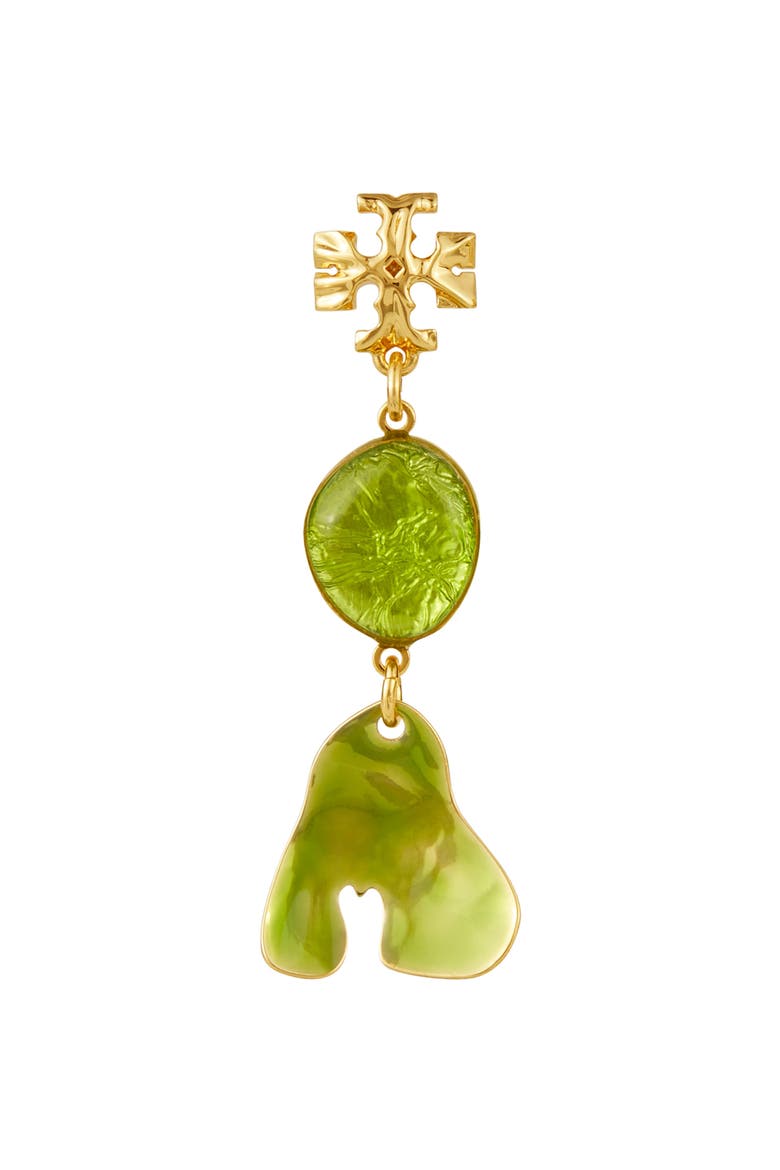 Roxanne Double Drop Earrings, Alternate, color, GOLD / GREEN