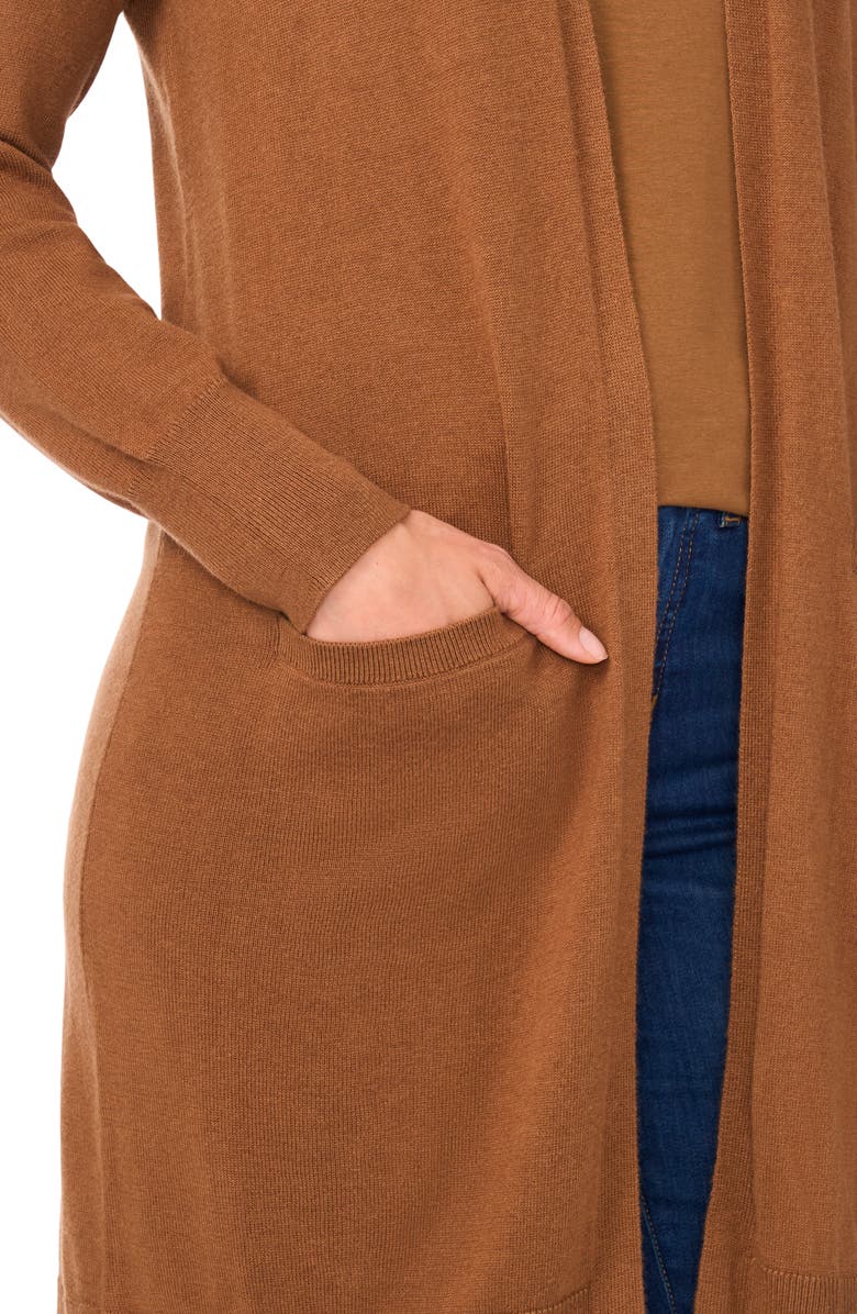 Halogen<sup>®</sup> Open Front Longline Cardigan, Alternate, color, Rich Cognac