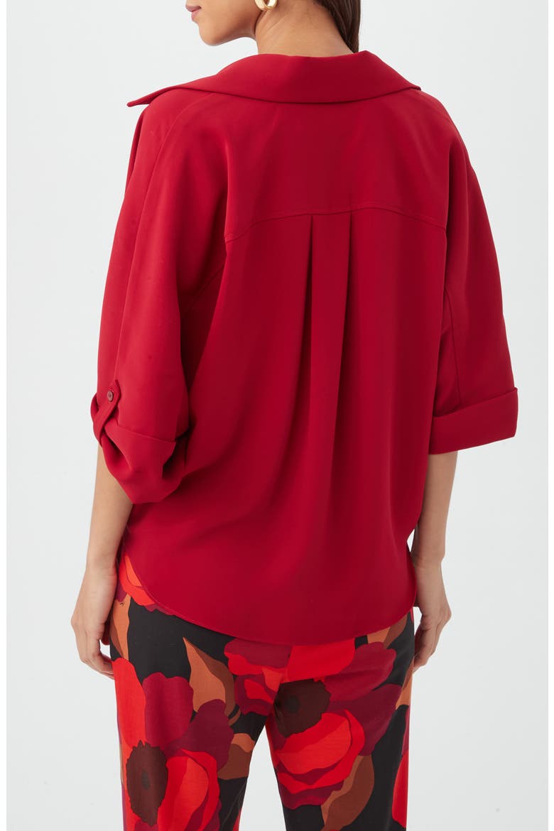 Otto Faux Wrap Top, Alternate, color, ROSELLE RED